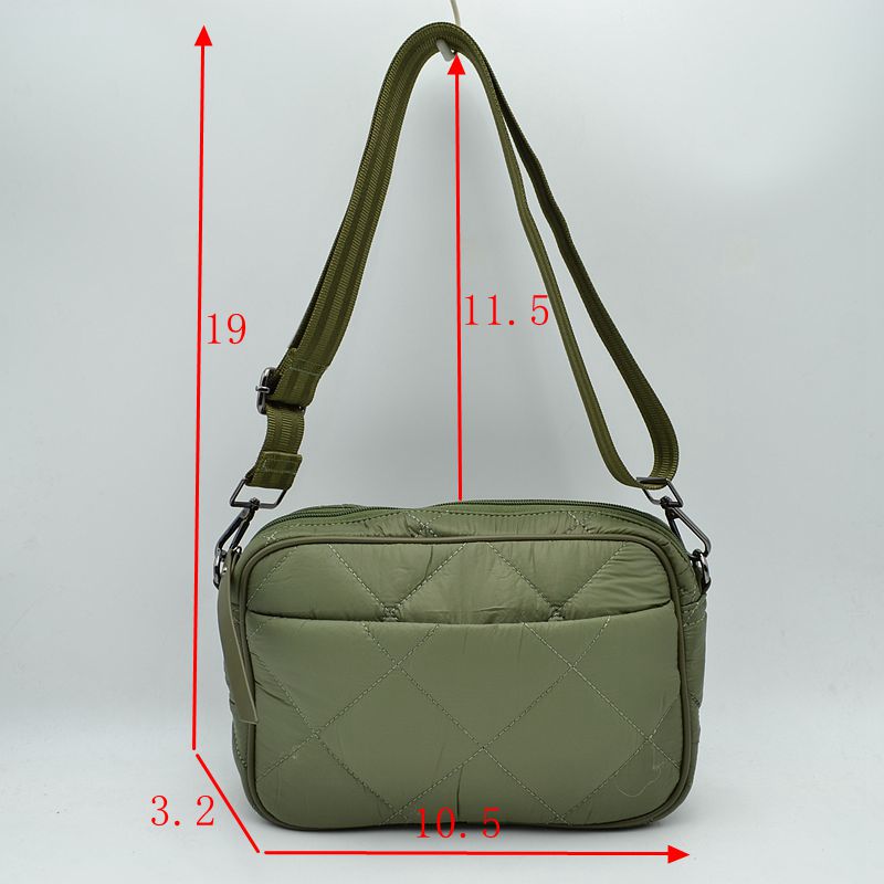 Quilted Puffer Crossbody Bag with Adjustable Webbing Strap