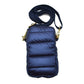 Compact Puffer Crossbody Bag Mini Vertical Shoulder Bag with Adjustable Strap
