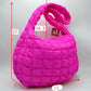 Quilted Puffer Hobo Shoulder Bag with Matching Padded Strap