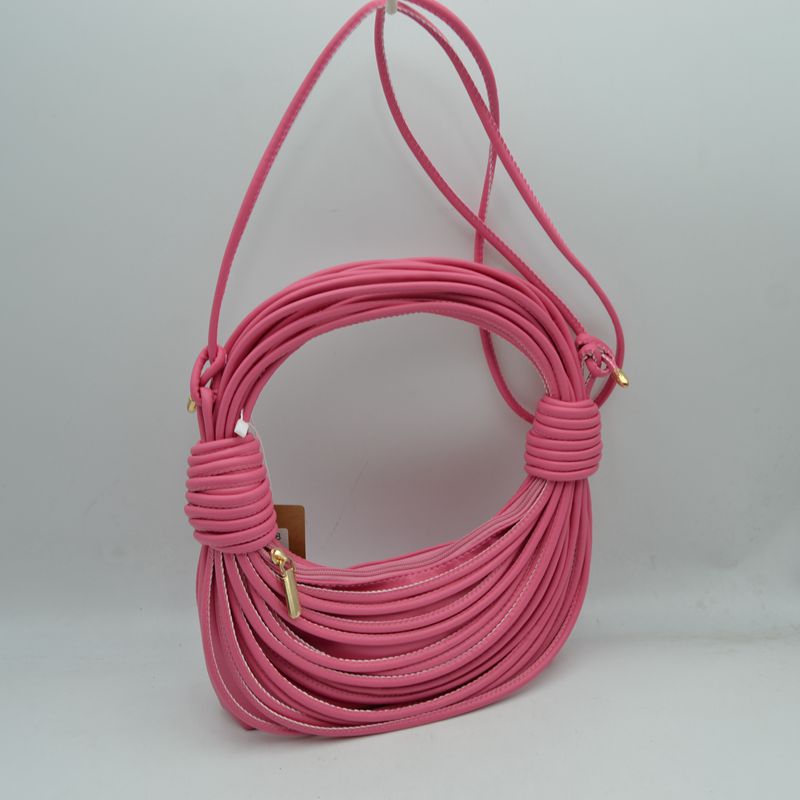 Sculptural Multi-Cord Crescent Bag with Wrapped Knot Details
