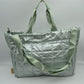 Grid Quilted Puffer Weekender Travel Duffel Bag with Exterior Zipper Pockets