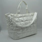 Grid Quilted Puffer Weekender Travel Duffel Bag with Exterior Zipper Pockets