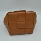 Wide Woven Basket Square Top-Handle Mini Tote Bag with Crossbody Strap