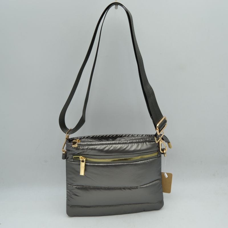 Sleek Multi-Pocket Puffer Crossbody Bag