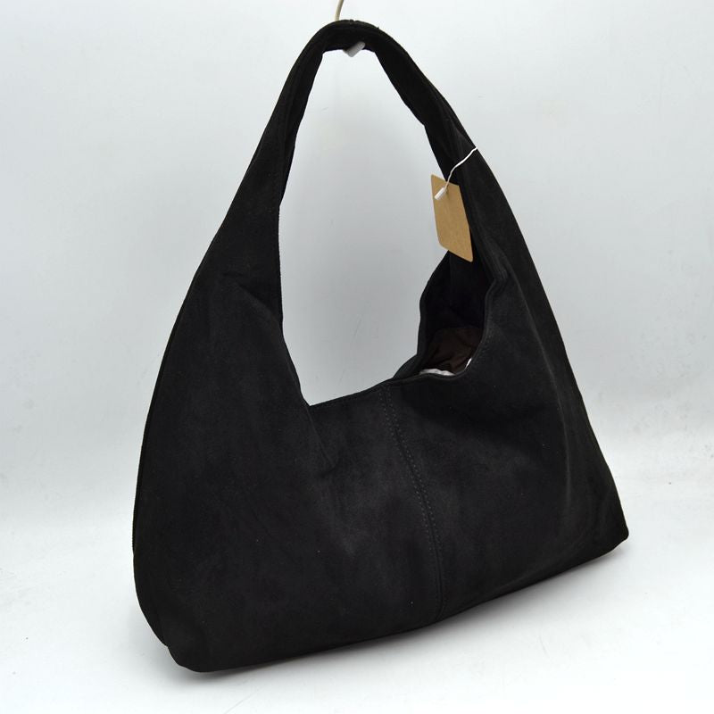 Minimalist Slouchy Hobo Shoulder Bag with Wide Strap