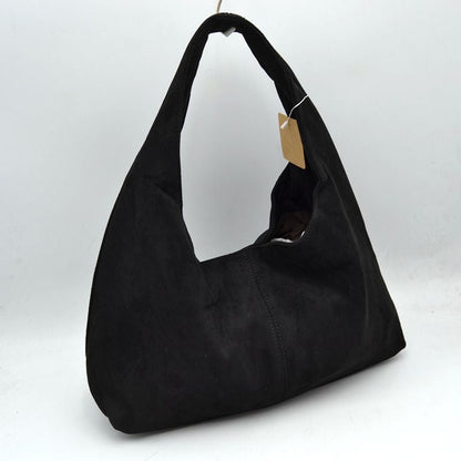Minimalist Slouchy Hobo Shoulder Bag with Wide Strap