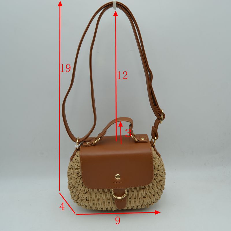 Chic Straw Woven Saddle Bag with Flap & Crossbody Strap