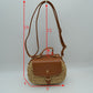 Chic Straw Woven Saddle Bag with Flap & Crossbody Strap