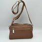Multi-Zipper Nylon Crossbody Bag with Wide Textured Strap