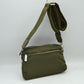 Multi-Zipper Nylon Crossbody Bag with Wide Textured Strap