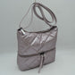 Quilted Crossbody Shoulder Bag with Front Zip Pocket and Adjustable Strap