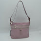 Multi Zipper Crossbody Shoulder Bag with Adjustable Long Strap
