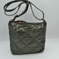 Quilted Crossbody Shoulder Bag with Front Zip Pocket and Adjustable Strap