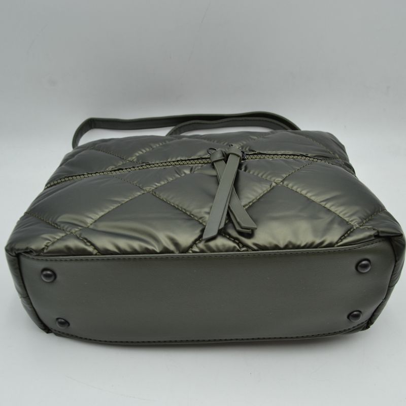 Quilted Crossbody Shoulder Bag with Front Zip Pocket and Adjustable Strap