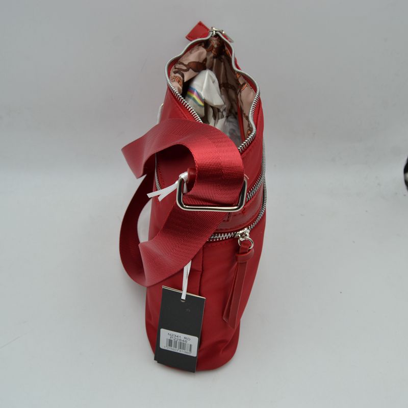 Multi Zipper Crossbody Shoulder Bag with Adjustable Long Strap