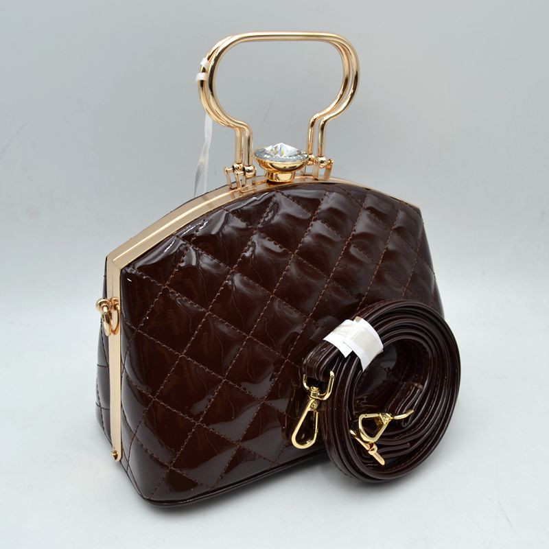 Quilted Top-Handle Handbag with Detachable Shoulder Strap