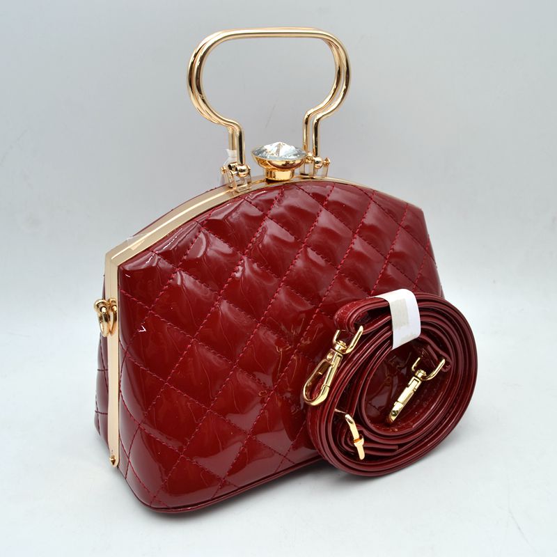Quilted Top-Handle Handbag with Detachable Shoulder Strap