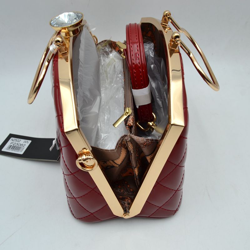Quilted Top-Handle Handbag with Detachable Shoulder Strap