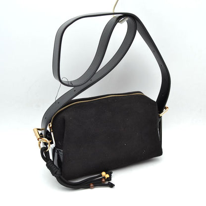 Minimalist Matte Crossbody Bag with Beaded Tassel Cord Accent