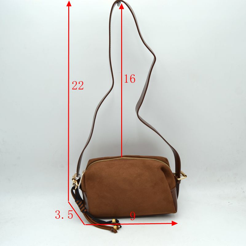 Minimalist Matte Crossbody Bag with Beaded Tassel Cord Accent