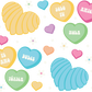 Concha Candy Hearts Glass Cups