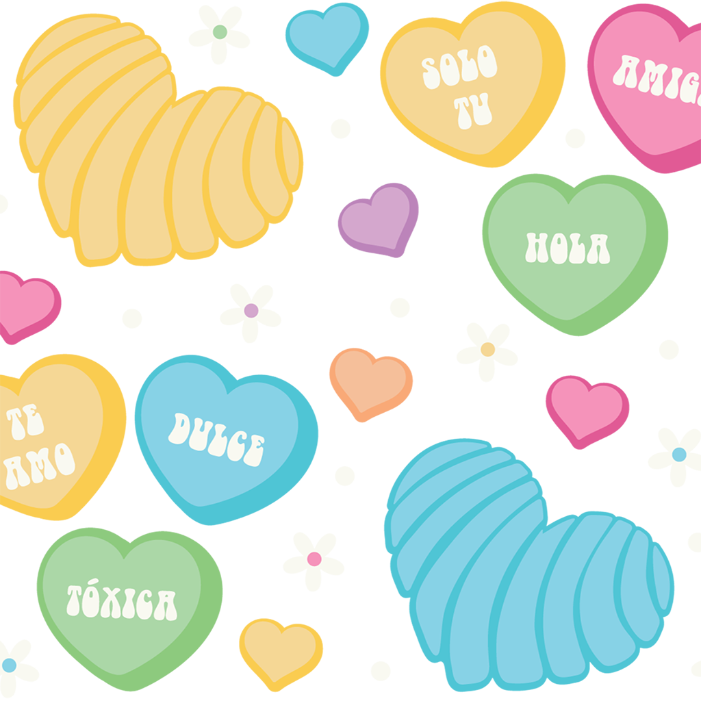 Concha Candy Hearts Glass Cups