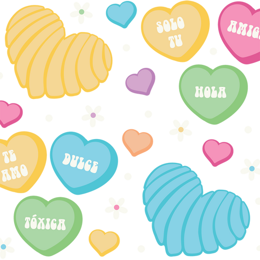 Vasos de cristal de Concha Candy Hearts