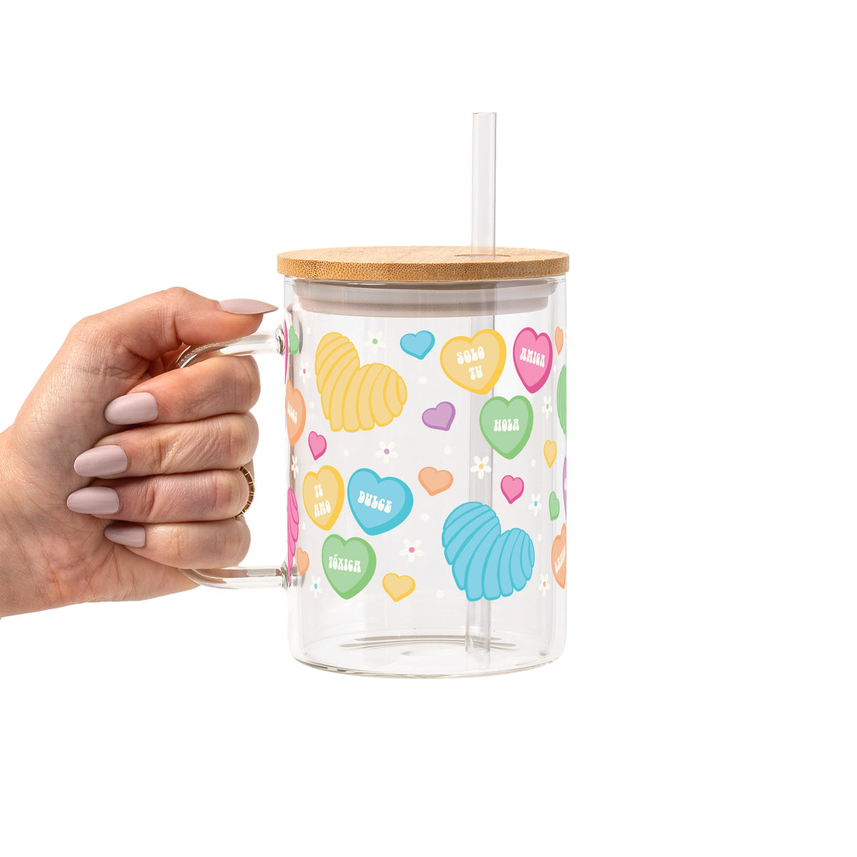 Concha Candy Hearts Glass Cups