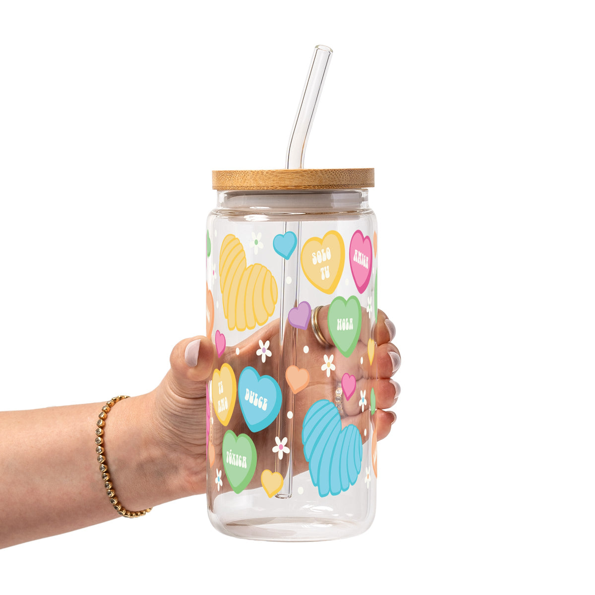 Concha Candy Hearts Glass Cups