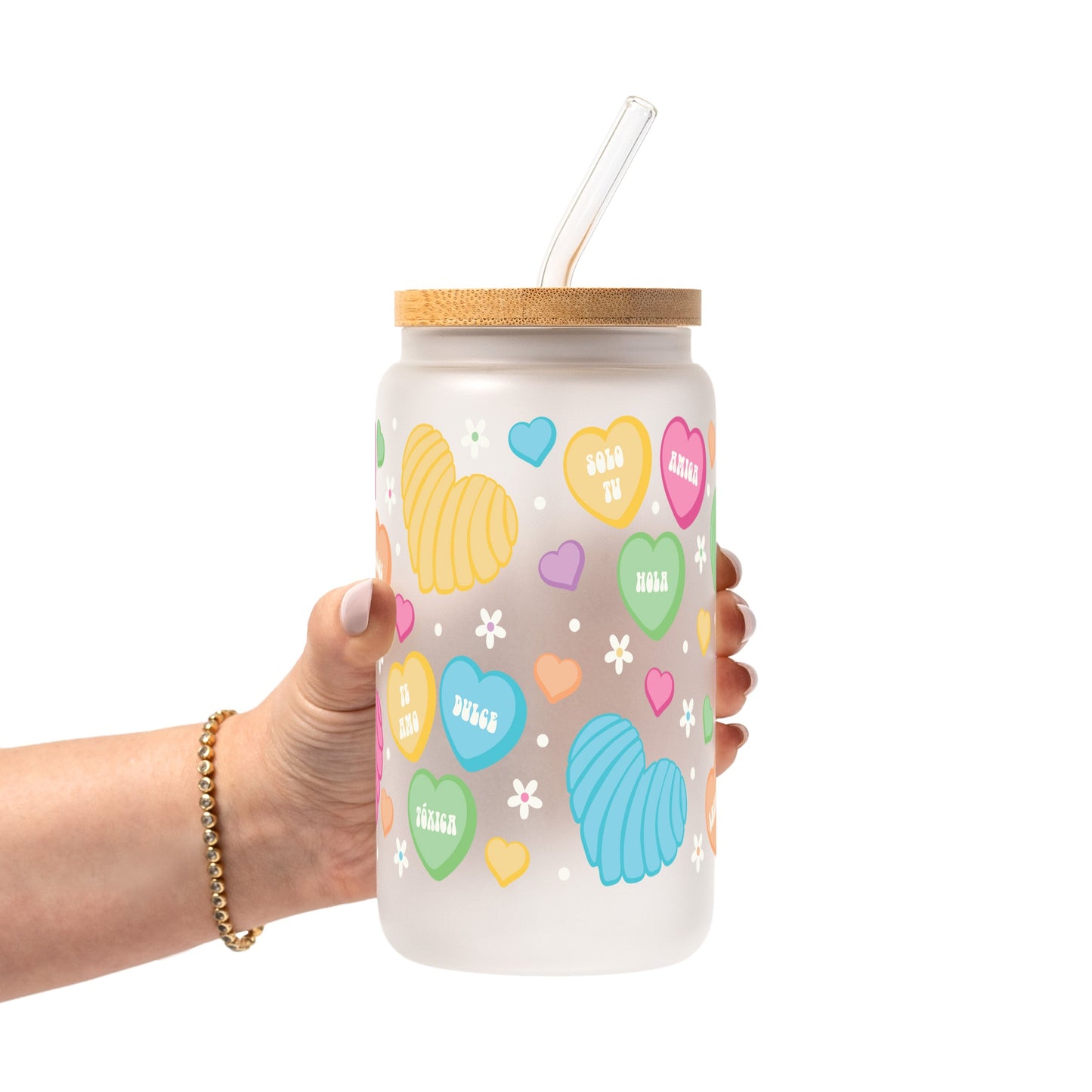 Concha Candy Hearts Glass Cups