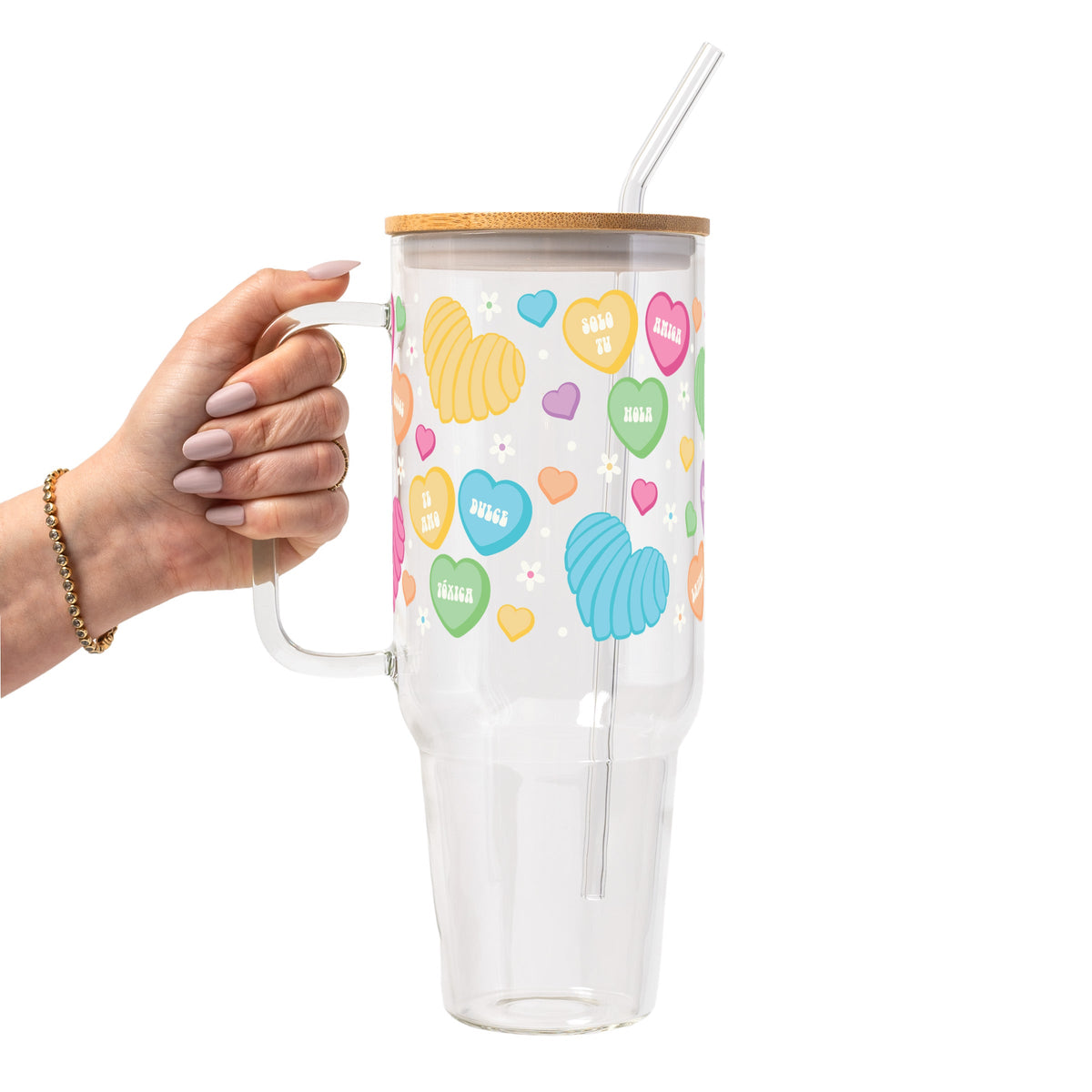 Concha Candy Hearts Glass Cups