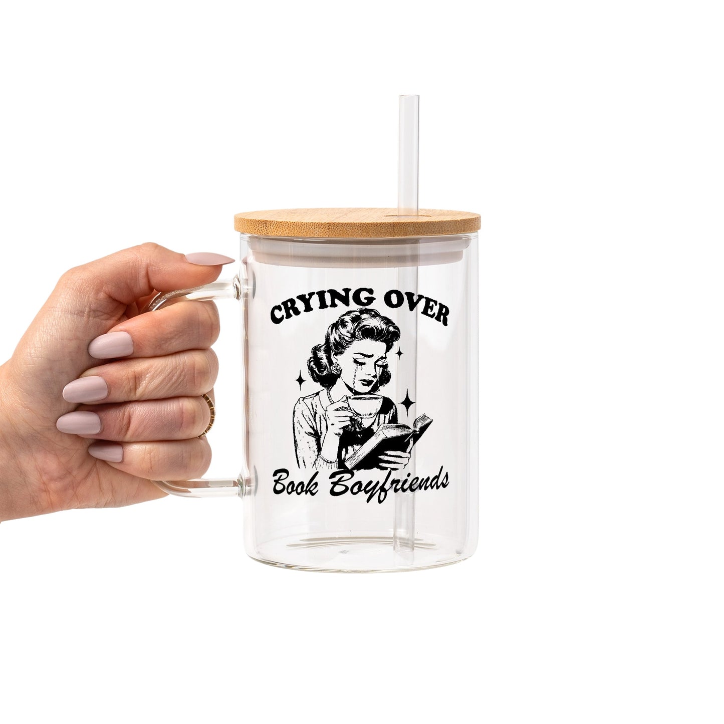 Crying Over Book Boyfriend Glass Cups