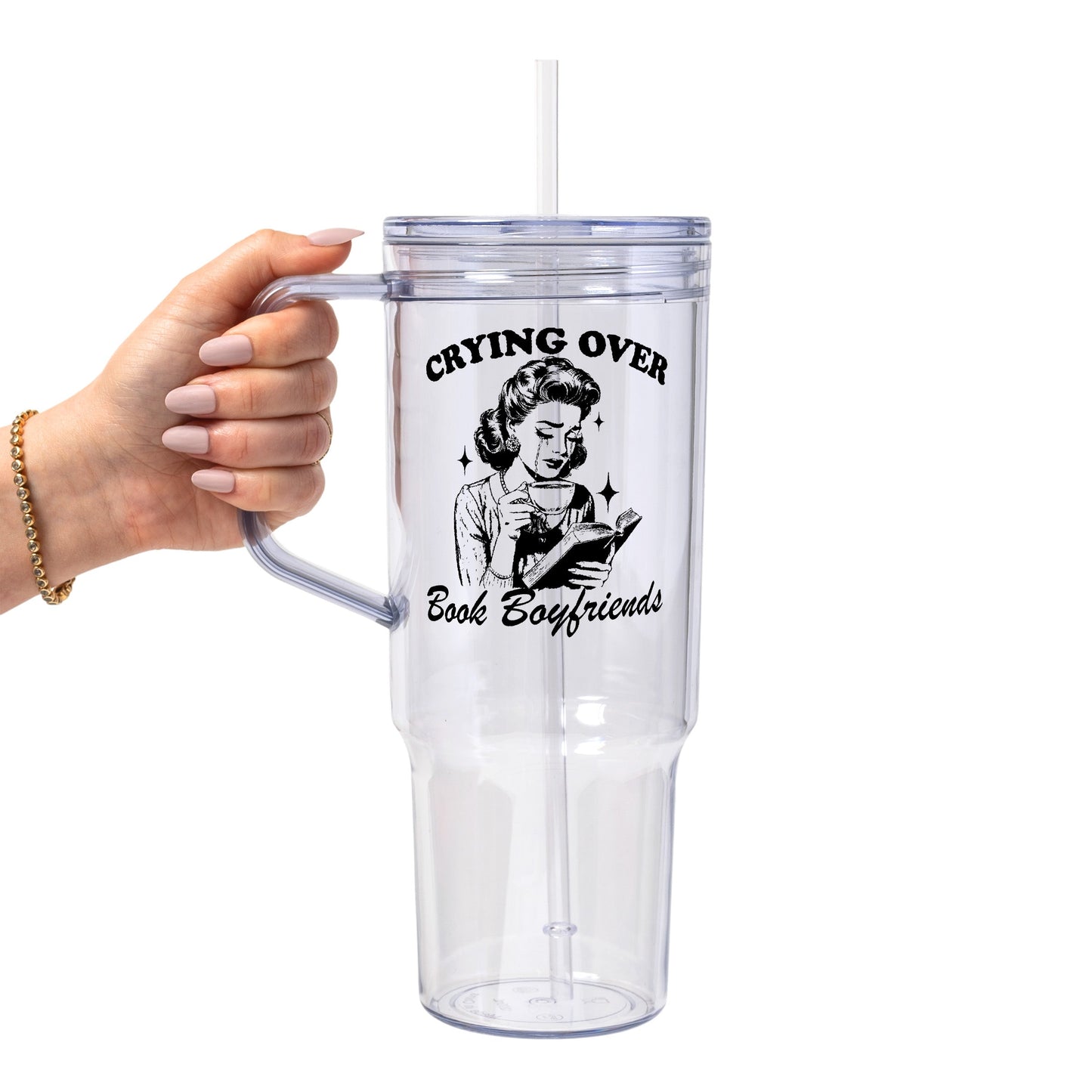 Crying Over Book Boyfriend Glass Cups