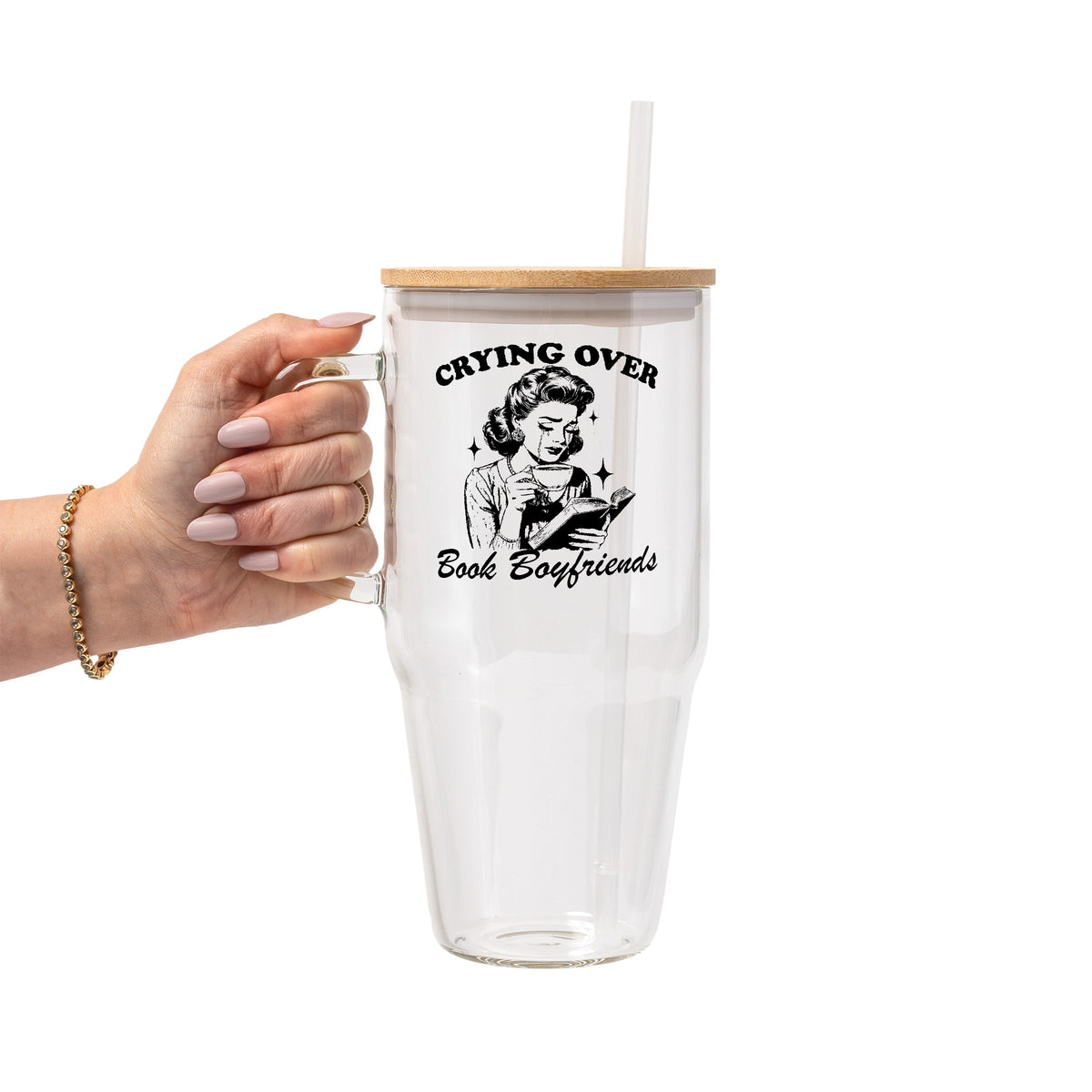 Crying Over Book Boyfriend Glass Cups