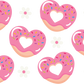 Valentine's Day Pink Donut Heart Glass Cups