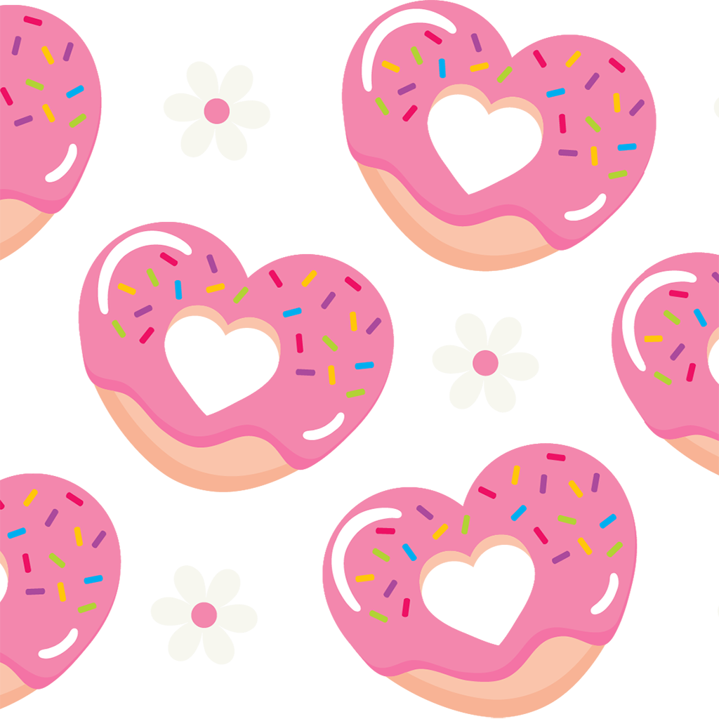 Valentine's Day Pink Donut Heart Glass Cups