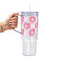 Valentine's Day Pink Donut Heart Glass Cups