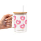 Valentine's Day Pink Donut Heart Glass Cups
