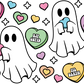 Valentine's Day Candy Hearts Ghostie Glass Cups