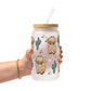 Fluffy Highland Cow With Cacti Glass Cups