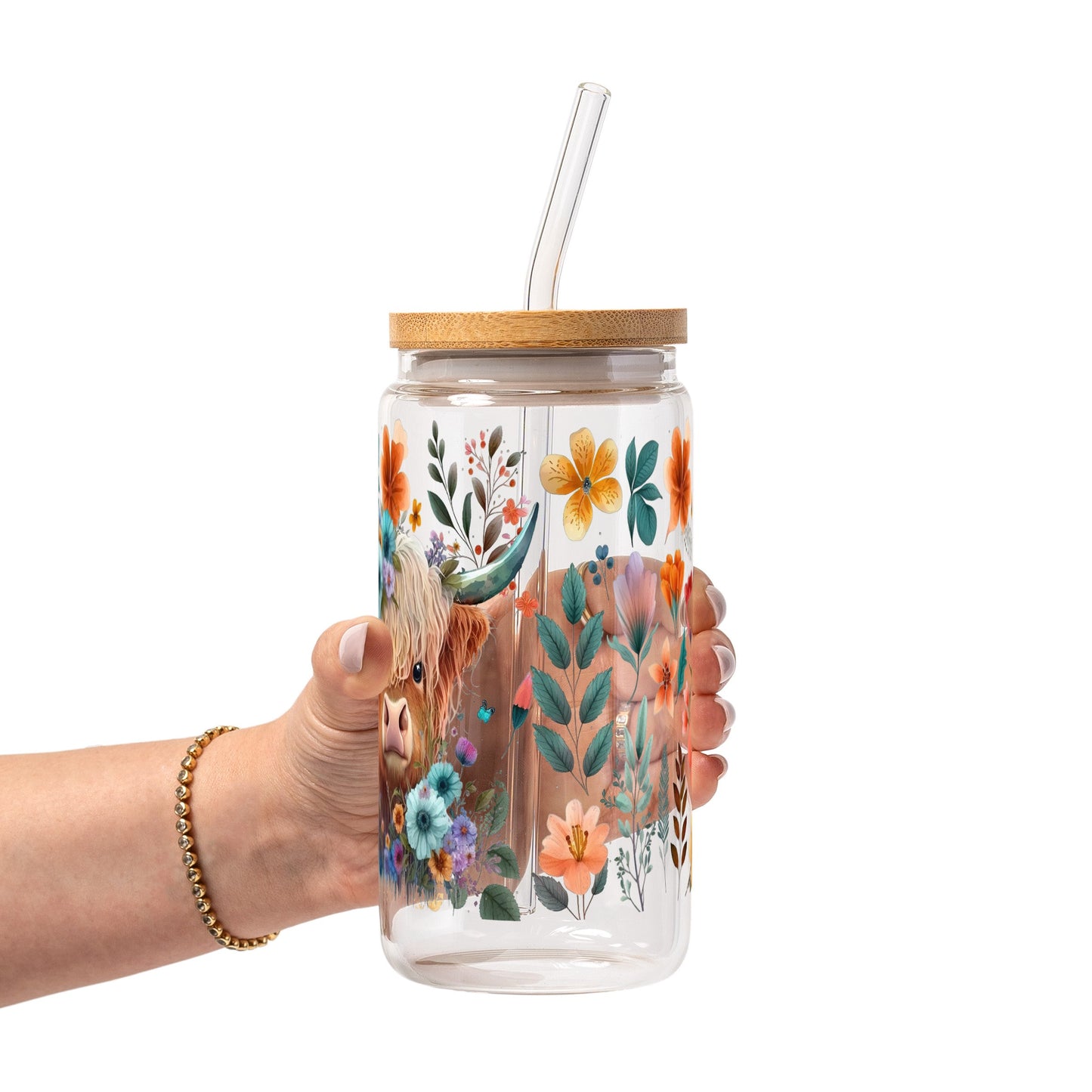 Vasos de cristal de vaca de las Highlands