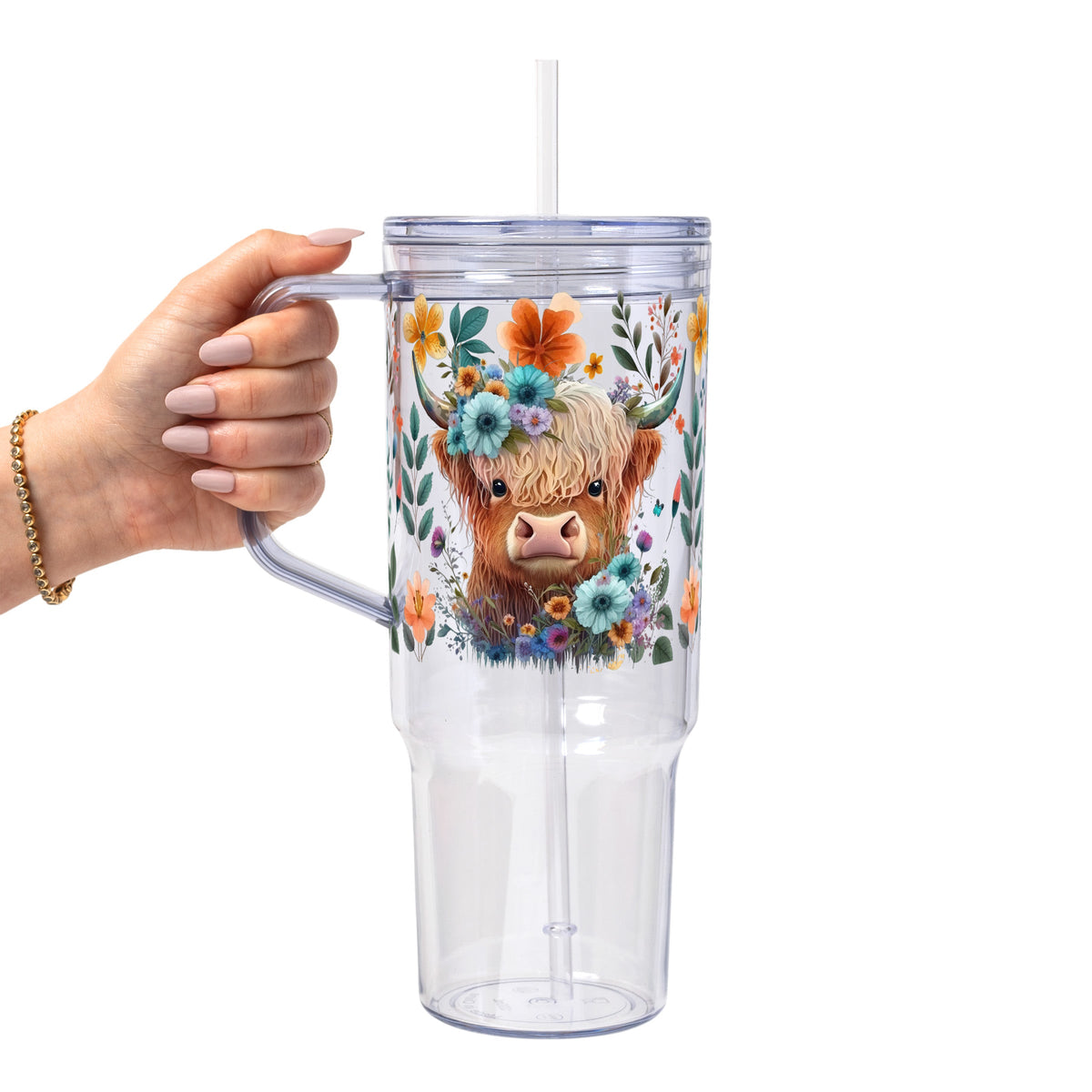 Vasos de cristal de vaca de las Highlands