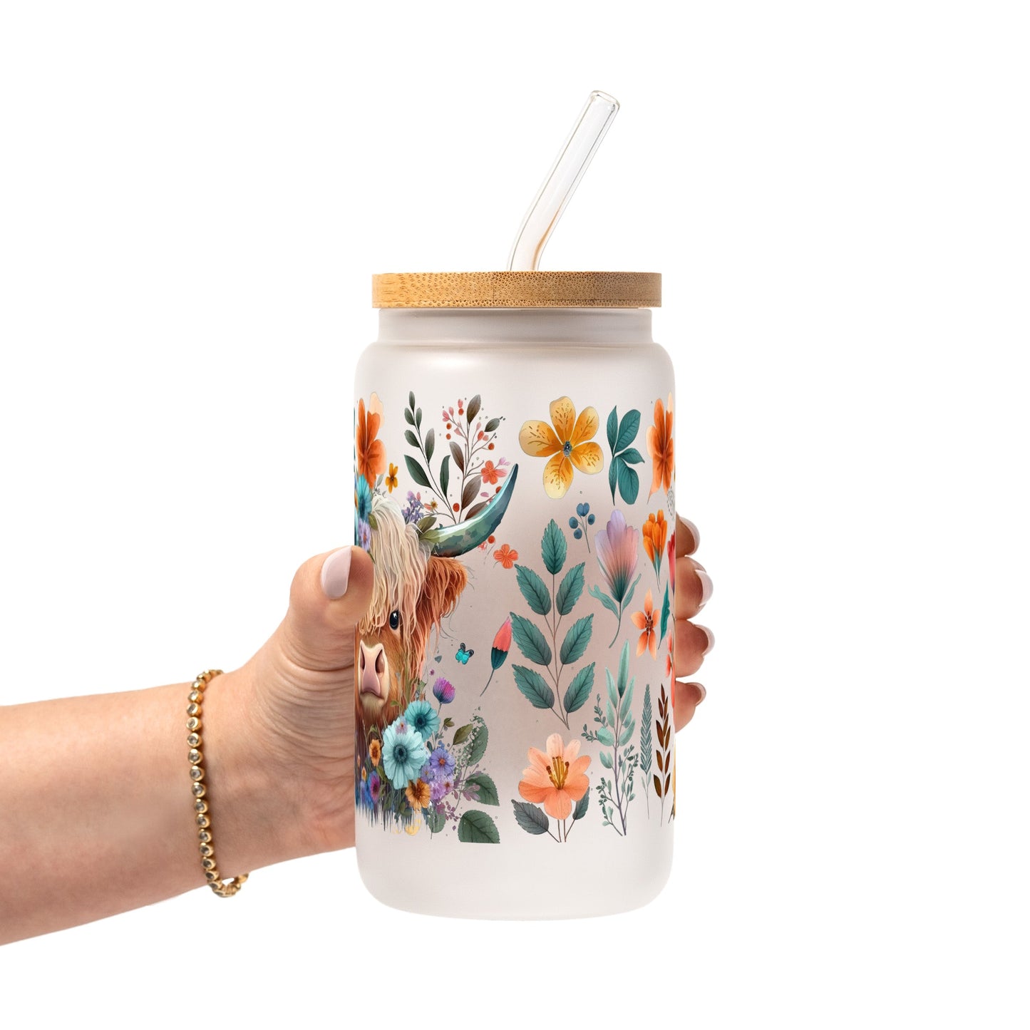 Vasos de cristal de vaca de las Highlands