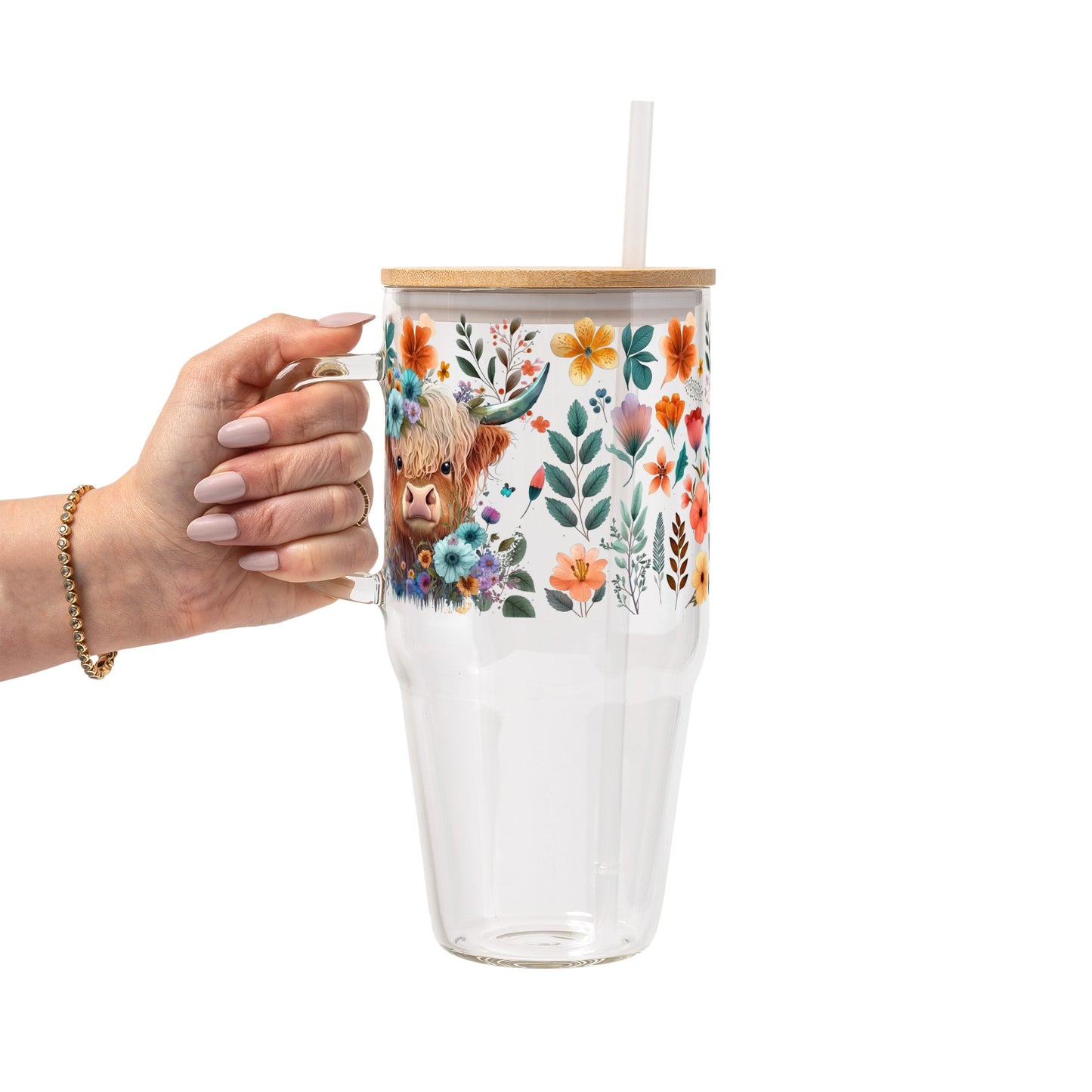 Vasos de cristal de vaca de las Highlands