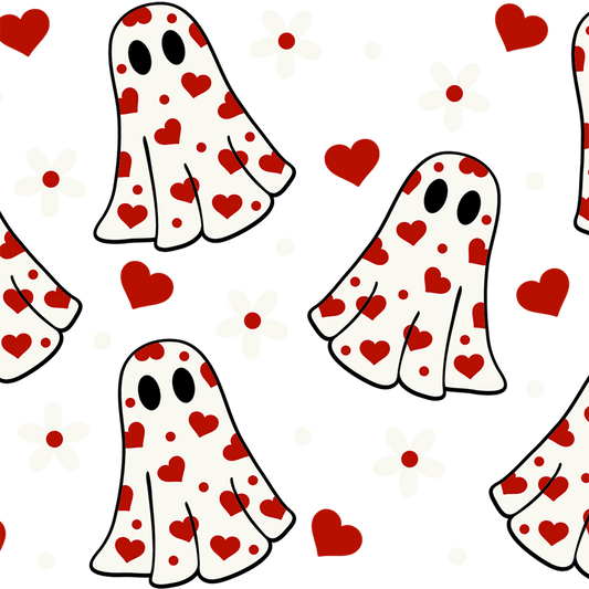Vasos de cristal con fantasmas de corazón para San Valentín