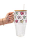 Valentines Day Candy Hearts Glass Cups