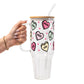 Valentines Day Candy Hearts Glass Cups