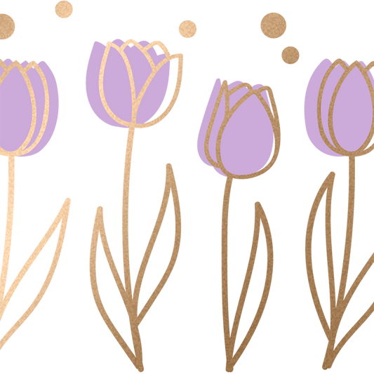Purple Tulips Glass Cups