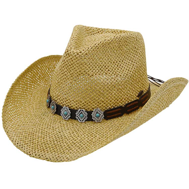 C.C Turquoise Charm Trim Cowboy Hat