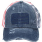 C.C Women's American Flag Mesh Back Trucker Hat Ponytail Cap 4th of July